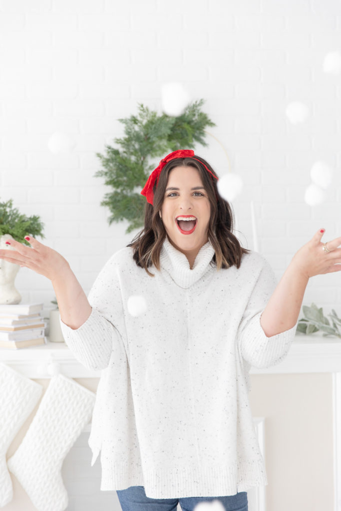 Holiday themed brand photos for female business owners