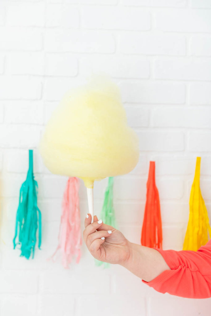 brand session with cotton candy artist