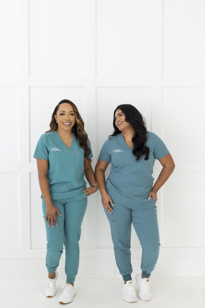 Angelika and Carolyn Esthetician RN at Carolyn Skin Care Brand Session in Orlando